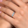 thumbnail image 4 of Gem Stone King 10K Two Tone Gold Lab Grown Diamond and Swiss Blue Topaz Engagement Ring for Women | 1.21 Cttw | Round 5MM | Gemstone April Birthstone | Size 8, 4 of 6