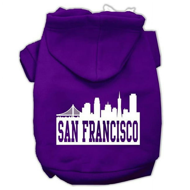 San Francisco Skyline Sérigraphie Hoodies Violet Taille Sm (10)