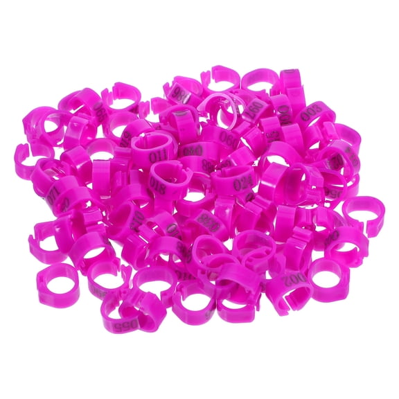 BESTYASH Bird Leg Bands Purple PP Reusable Versatile for Decoration 100Pcs