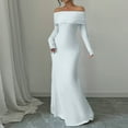thumbnail image 5 of LWavelet Womens Off Shoulder Long Sleeve Bodycon Maxi Dress Evening Formal Party Dress White S, 5 of 5