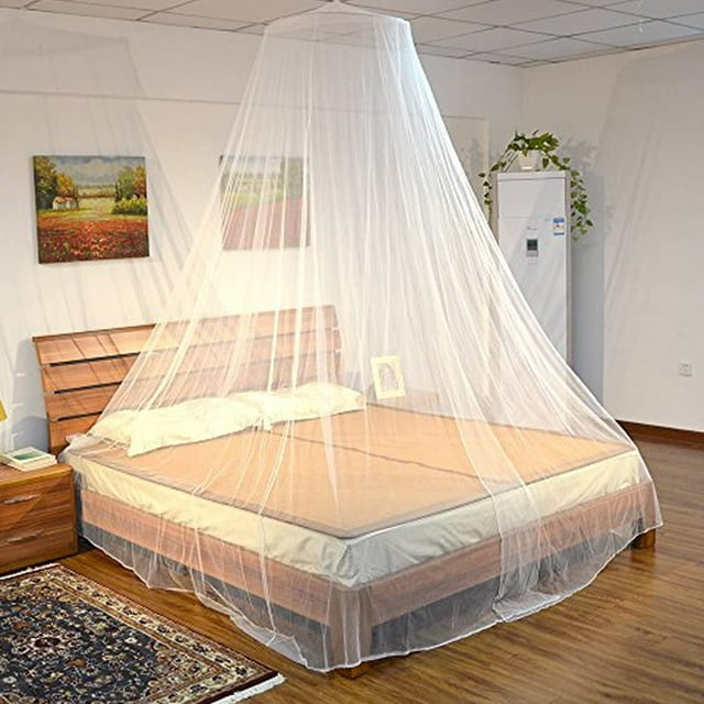 1 mosquitero, protección contra insectos, cama con dosel, elegante cortina colgante de encaje, ideal para viajes en casa (blanco)