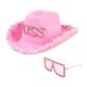 thumbnail image 5 of Sombrero de vaquero del oeste, accesorio para disfraz de cosplay, fiesta de disfraces y espectáculo. Rosa, 5 of 8