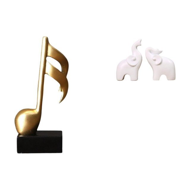 Escultura creativa de resina con forma de y nota musical, adorno de mesa, figura única de animal, centro de mesa para escritorio, chimenea, e