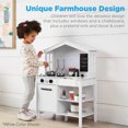 thumbnail image 4 of Best Choice Products Farmhouse Play Kitchen Toy for Kids w/ Chalkboard, Storage Shelves, 5 Accessories - Beveled Blue, 4 of 9