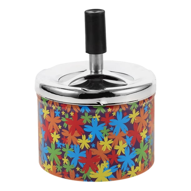 Cenicero de metal con apagado automático, cenicero decorativo de mesa para cenizas de cigarrillos.