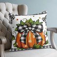 thumbnail image 4 of Pillow Covers 24x24 Set of 2, Orange Pumpkins Throw Pillow Covers Decorative Couch Cushion Cover, Polka Dot Bow Fall Maple Leaves Plaid Microfiber Soft Square Pillowcases for Bedroom Living Room Sofa, 4 of 9