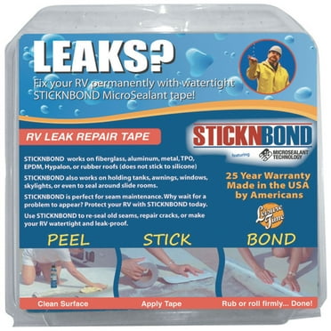Leisure Time StickNBond White 4" Tape Roll for RV Roof Seam Repair