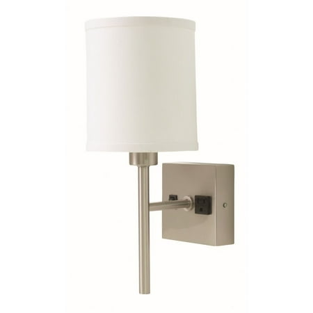 

House of Troy WL625-SN Decorative - 1 Light Wall Mount-14.88 Inches Tall and 6 Inches Wide Satin Nickel Satin Nickel Finish with White Linen Shade