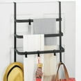 thumbnail image 6 of mDesign Metal Over Shower Door Towel Rack Holder for Bathroom - Matte Black, 6 of 7