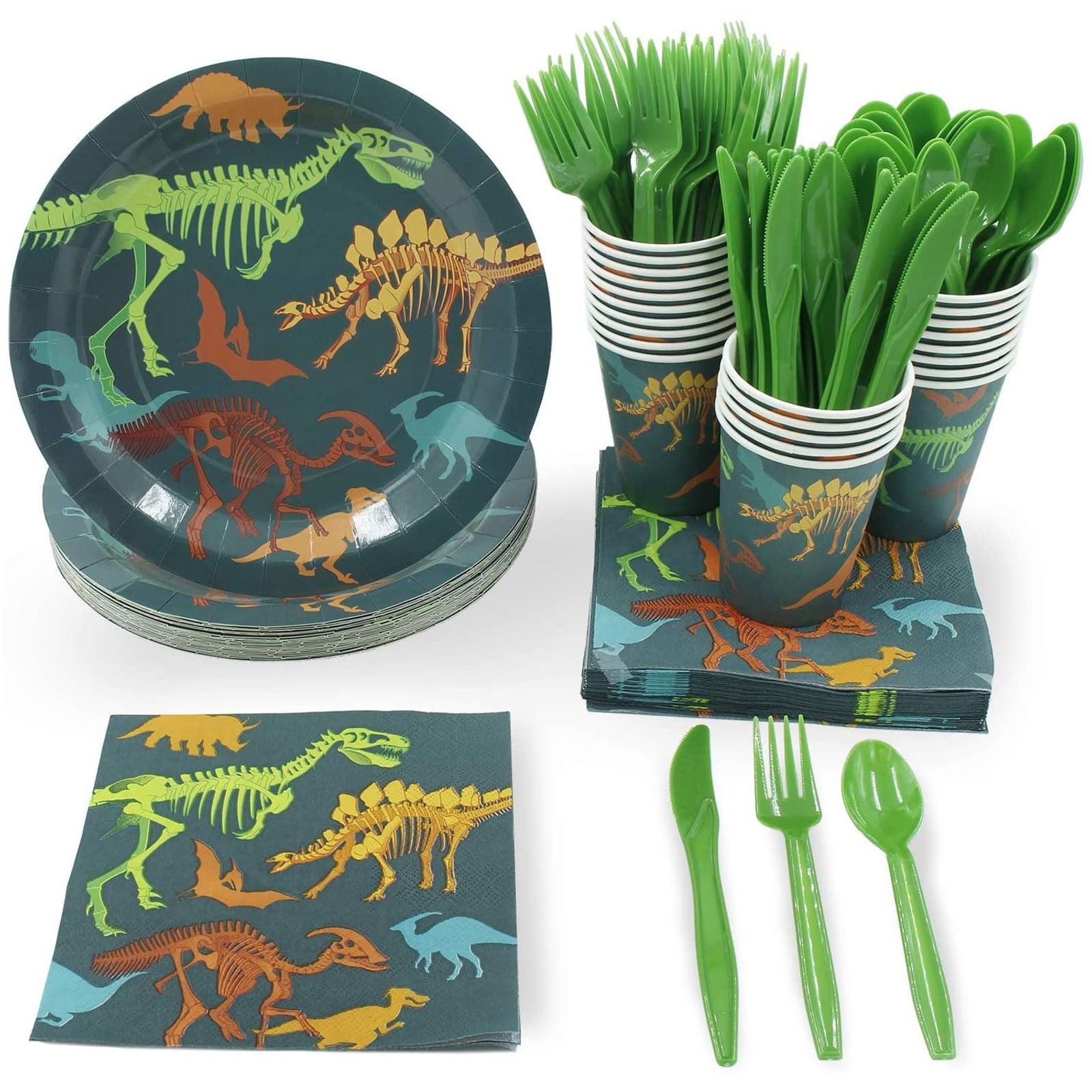 24pcs Dinosaurs Paper Cups Disposable Tableware Baby Shower Birthday Party Supplies