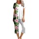 thumbnail image 1 of Conjunto de Verano para las Mujeres Impreso Cuello Redondo sin Mangas Y Pantalones, Casual de Dos Piezas para las Mujeres, 1 of 4