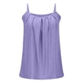 thumbnail image 4 of KHONTS Flowy Camisole for Women Scoop Neck Spaghetti Strap Casual Pleated Basic Tank Tops Purple XL, 4 of 6