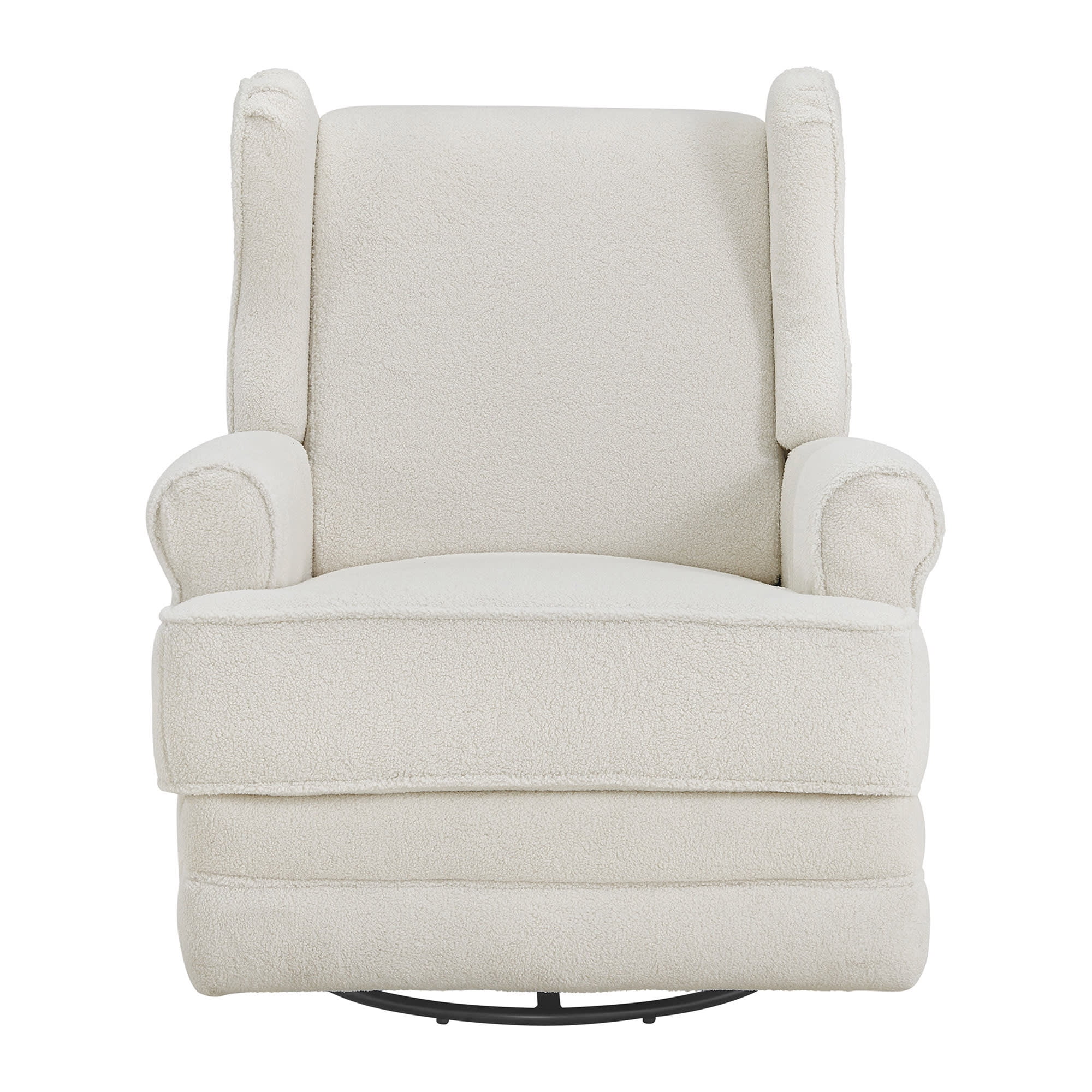 Oxford Baby Teegan Upholstered Glider Recliner Rocking Chair 360° Swivel for Nursery and Living Room – Boucle White​