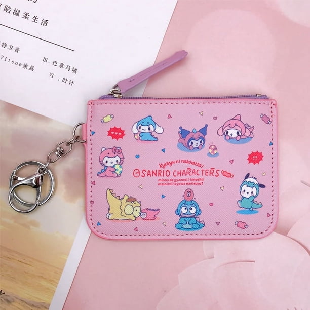 Cartera con solapa de piel sintética Love Sanrio Cinnamoroll, bolso de dibujos animados de Anime, monedero Loungefly Melody Kuromi hello_kitty