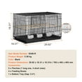 thumbnail image 6 of KFFKFF Avian Habitat, 18 inches, Compact Parakeet Enclosure with Partition, Robust Metallic Bird Free Flight Enclosure, Portable Aviary with 5 Roosts & 4 Food Bowls, Black, 6 of 9