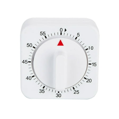 

HEMOTON Kittchen Square Mechanical 60 Minutes Timer Alarm Clock Kitchen Gadgets for Home Restaurant (White)