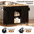 thumbnail image 4 of spanspace 48" Kitchen Island Cart with Drop Leaf , 10 Gallon Storage and Tilt Out Trash Can Cabinet , Portable Kitchen Island with Wheels Drawer and Adjustable Shelves for Kitchen, Black, 4 of 11