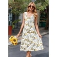thumbnail image 3 of Vestido Zeagoo vestido de verano midi ajustado y acampanado con cuello en V para mujer, 3 of 6