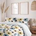 thumbnail image 2 of Ambesonne Garden Scene Down Alternative Quilt Comforter, Watercolor Boho Floral, Twin XL, Dark Turquoise and Mustard, 2 of 5