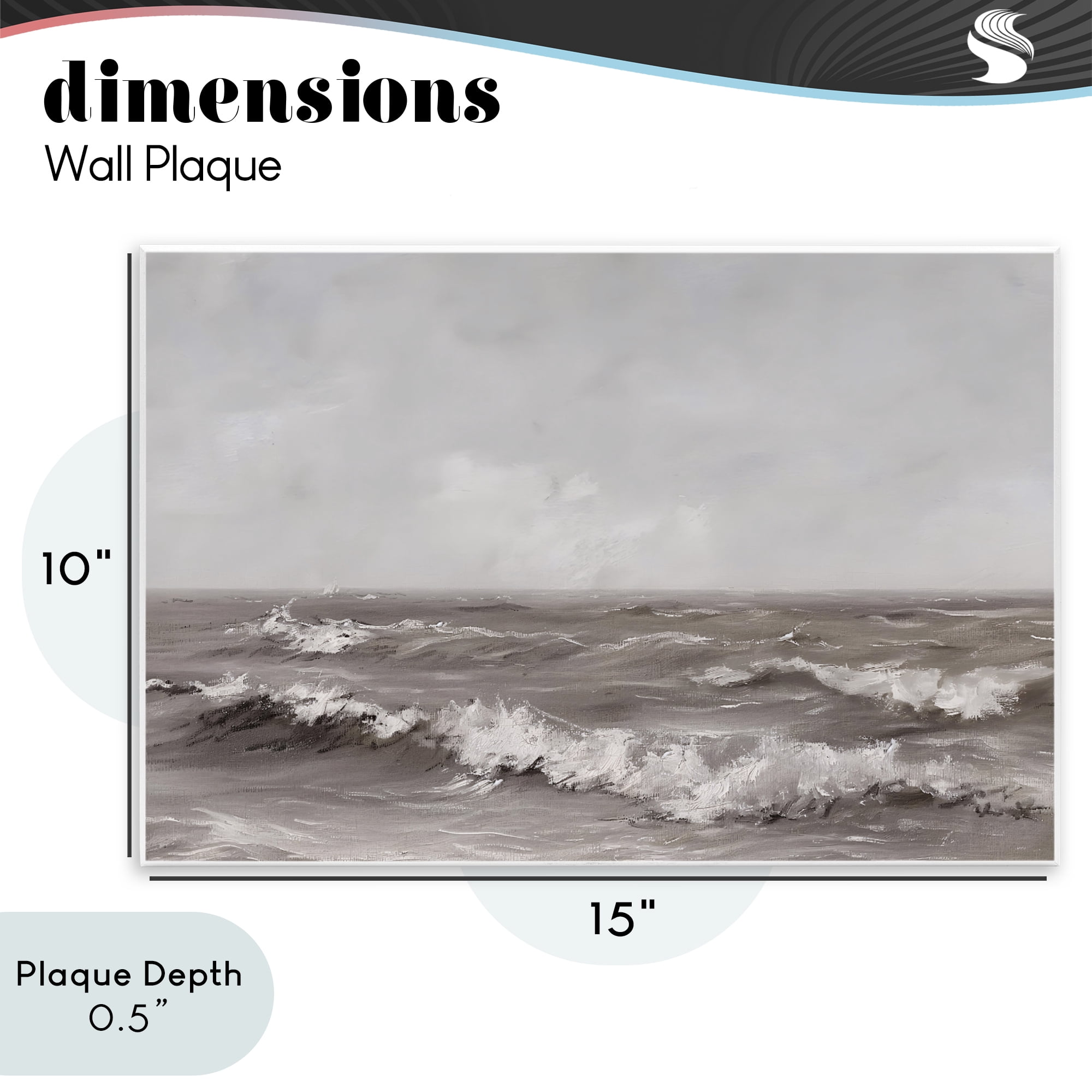 Stupell Industries Monochrome Sea Ripples Wall Plaque Art, design by Jacky Ngan