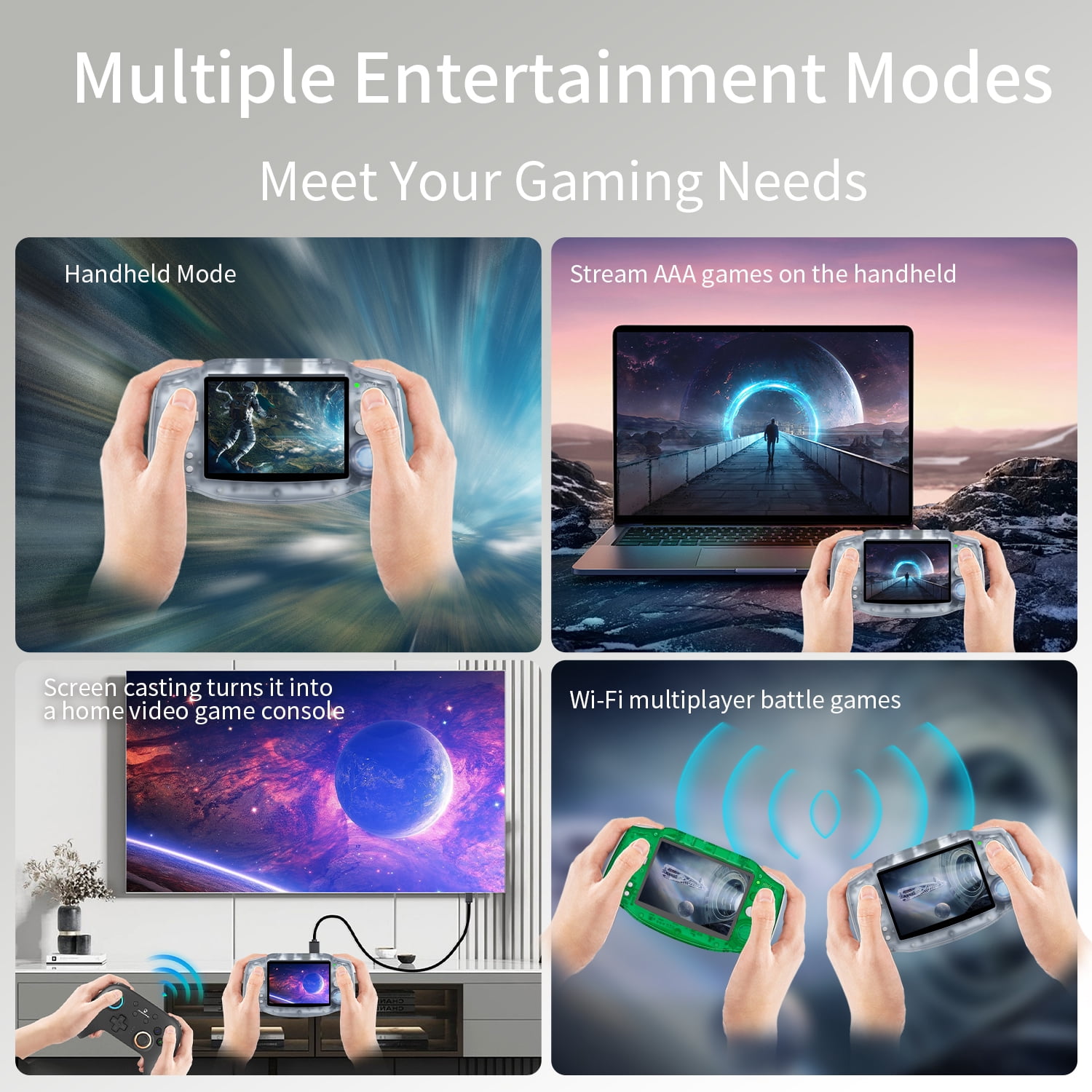 Anbernic RG34XX Handheld Game Consoles,32+64G Card,3500mAh Battery,Support HD TV Output Glacier