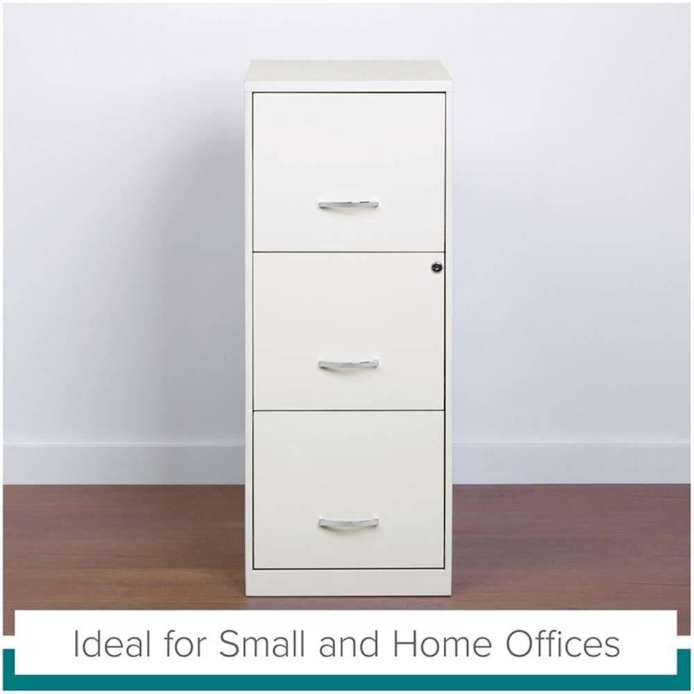 Scranton &amp; Co 18" 3 Drawer Vertical File Cabinet in Pearl White