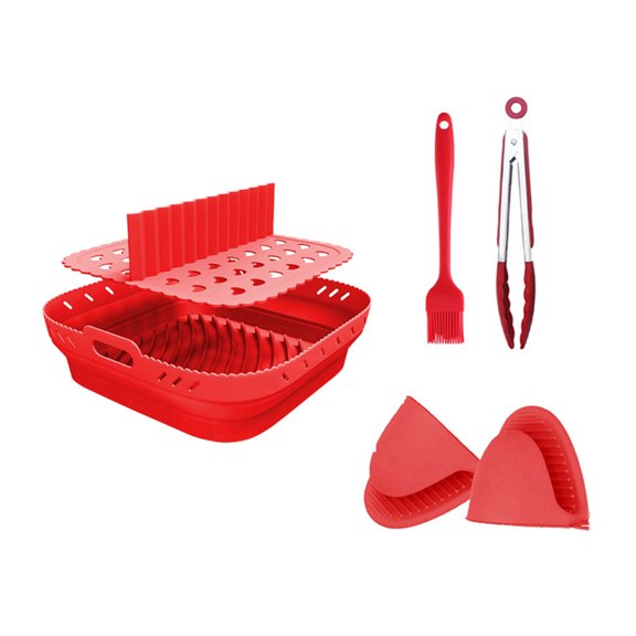 Air Fryers Liner Square Silicone Liner with Divider Square Silicone Air Fryers Basket Air Fryers Inserts Replacement