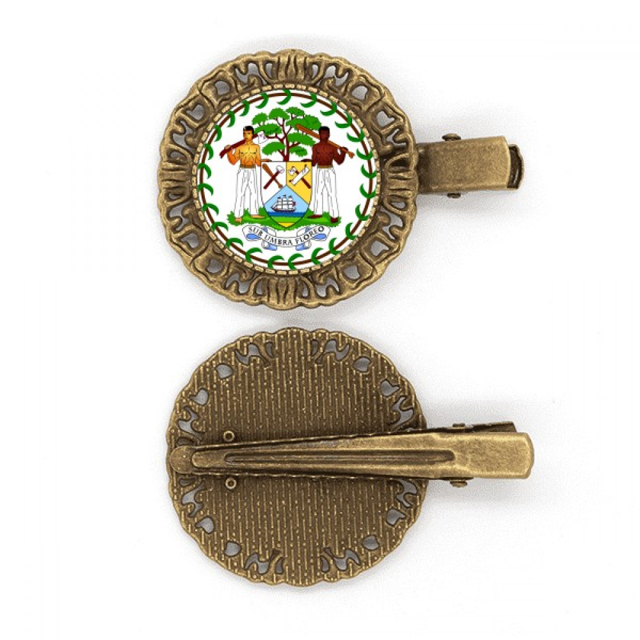 Belize Emblème National Pays Coiffure Broche Pince à Cheveux Barrette