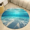 thumbnail image 4 of Bright Sunshine Through Deep Blue Sea Soft Bedroom Round Area Rug, Washable Cute Nursery Circle Throw Mat, Non-Slip Contemporary Small Low Pile Floor Carpet for Dorm Bedside, 4 of 6