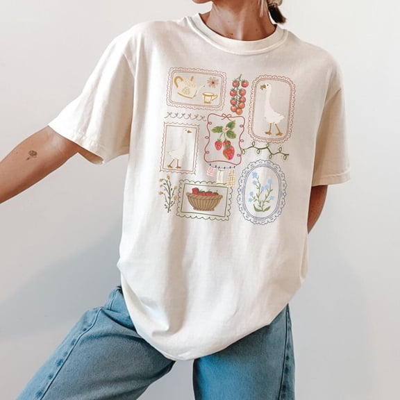 Cottagecore Shirt, Goose Shirt, Gardening Shirt, Summer Spring Shirt, Gift for Her