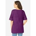 thumbnail image 2 of Woman Within Plus Size Perfect Cuffed Elbow-Sleeve Boat-Neck Tee, 2 of 5