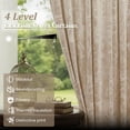 thumbnail image 2 of Lapalife Blackout Velvet Curtains, Scroll Floral Pattern Rod Pocket Thermal Insulated Velvet Curtain Drapes for Living Room, 2 Panels, 52"x 108", Beige, 2 of 8
