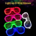 thumbnail image 3 of Light up El Wire Neon Rave Glasses Glow Flashing LEDs, 3 of 8
