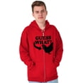 thumbnail image 5 of Guess What Chicken Funny Sarcastic Zip Up Hoodie Men's Women's Brisco Brands L, 5 of 6