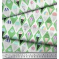 thumbnail image 3 of Soimoi Green Cotton Duck Fabric Diamond & Ice Cream Cone Food Fabric Prints By Yard 42 Inch Wide, 3 of 3