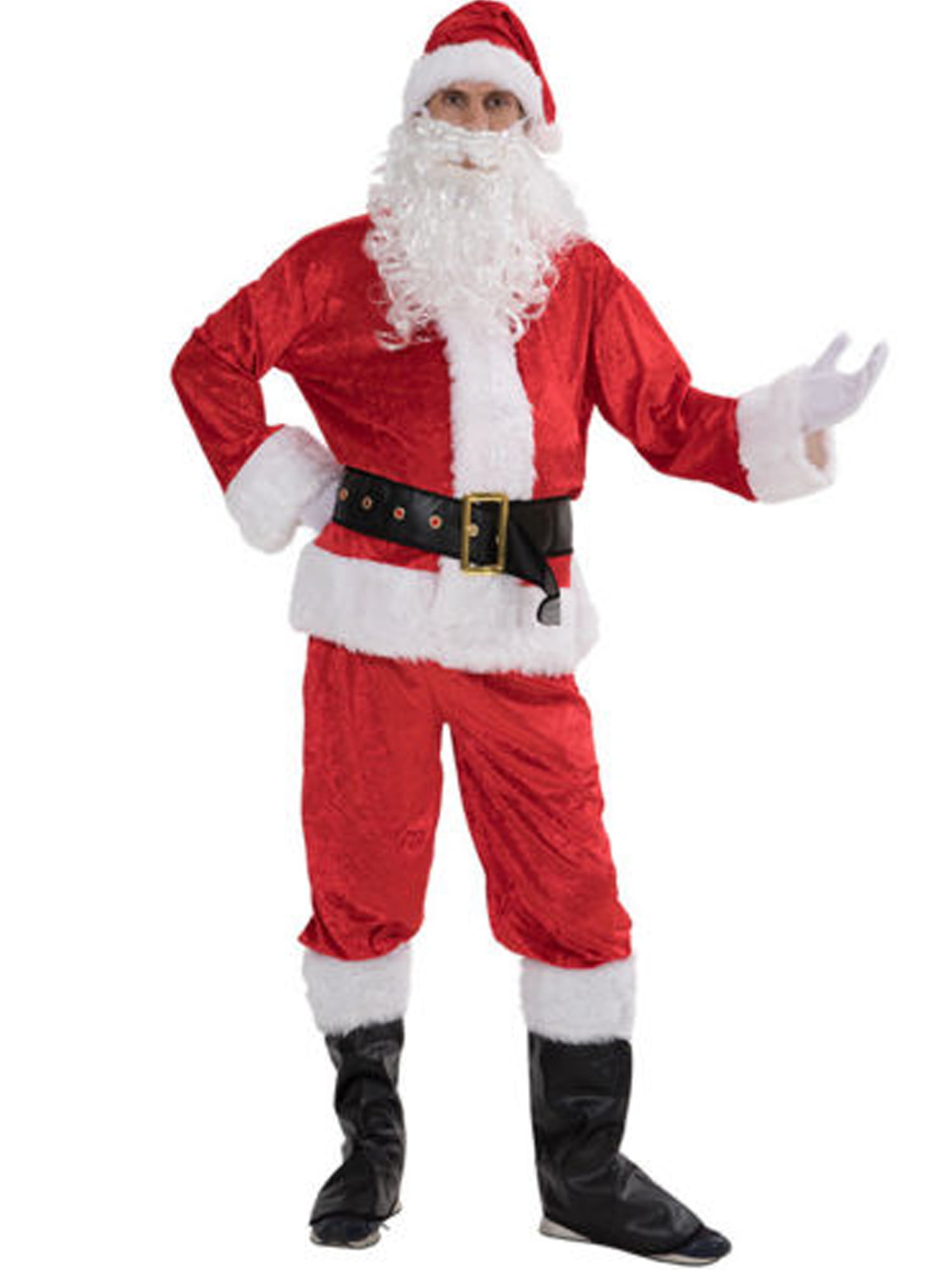 Santa Claus Costume Grinch Christmas Flannel Suit Mens Adult Fancy Dress Outfit 