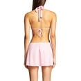 thumbnail image 4 of Fortune Women Halter Dress V Neck Irregular Ruffle Mini Dress Solid Backless Dresses, 4 of 6