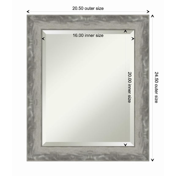 Amanti Art Waveline Silver Framed Wall Mirror - 20.50 x 24.50 in