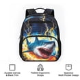 thumbnail image 6 of HUIACONG 13.5 Inch Lightning Shark Print Kids Backpack, Scuff Resistant Lightweight Water Repellent School Bag, Breathable Adjustable Padded Straps Large Capacity Bookbag for Boys Daily Use Travel, 6 of 7