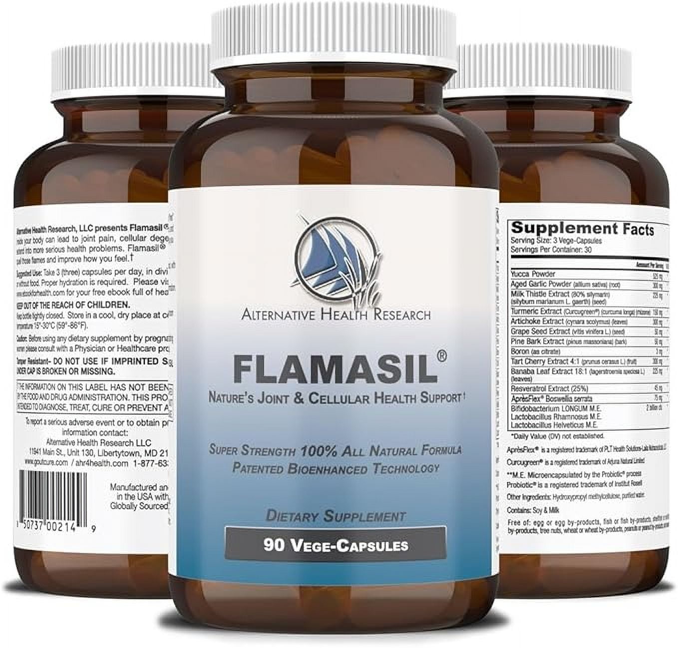 Flamasil ™ by Alternative Health Research: Joint Health and Cellular Repair Supplement, 90 Servings