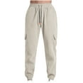 thumbnail image 5 of Inleife Large Size Mens Pants Men's Fashion Drawstring Elastic Waist Solid Color Casual Sweat Length Pants, 5 of 5