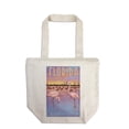 thumbnail image 1 of Florida, Flamingos at Sunset (100% Cotton Canvas Reusable Tote Bag), 1 of 3