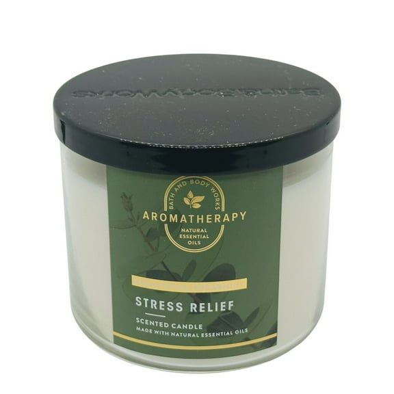 Bath and Body Works Stress Relief 3-Wick Candle Eucalyptus   Spearmint (14.5 oz / 411 g)
