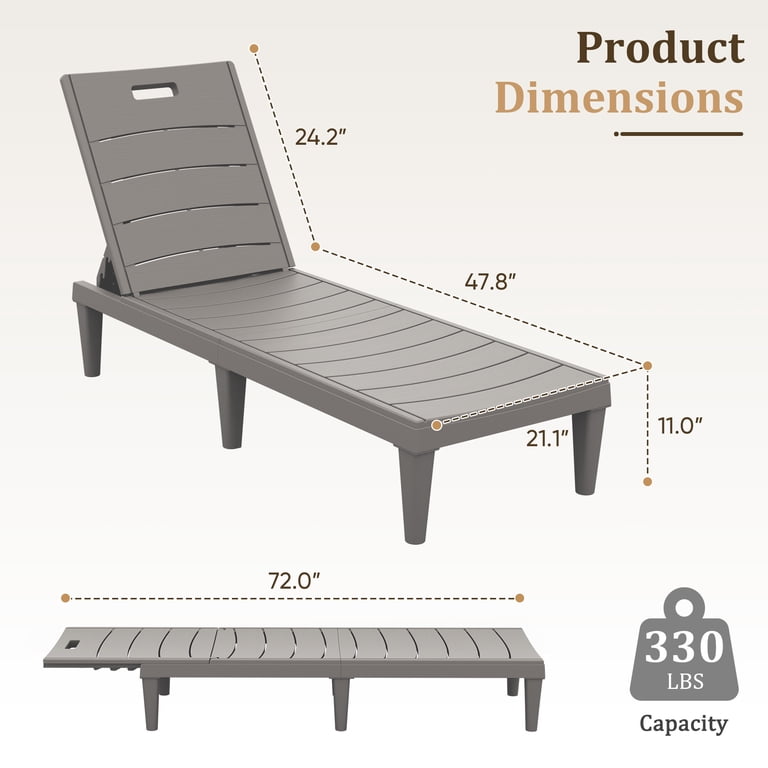Homall Outdoor Chaise Lounges, 5-Position Waterproof Set of 2 photo 8