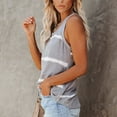 thumbnail image 6 of Amtdh Womens Vest Striped Tee Shirts for Teen Girls Vest for Women Summer Sleeveless Crewneck Blouses Y2K Clothing Pullover Plus Size Tank Tops for Women Gray XL, 6 of 9