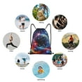 thumbnail image 4 of Ratiio Outer Space Floating Numbers And Letters Print Drawstring Backpack Bag Sport Gym Sackpack Heavy Duty String Backpack for Men Women, 4 of 7
