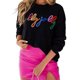 thumbnail image 1 of Sudadera navideña 2025 para mujer, suéter de cuello redondo con parche de purpurina Merry, jersey fino de manga larga con lentejuelas Merry, 1 of 5