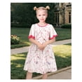 thumbnail image 2 of Sunny Fashion Girls Chiffon Dress Floral Bird Print Short Flutter Sleeve Casual Summer Dresses 6 Years, 2 of 6