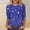 *A-Blue, variant on Womens Printed Sequin Seven Tenths Sleeve Round Neck T Shirts,Casual Trendy Slim Tee Tops B-Black,Womens Plus M