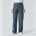 thumbnail image 4 of Cargo Pants For Women Corduroy Wide Leg Baggy High Waisted Stretch Jeans Pockets Straight Casual Jeans, 4 of 7